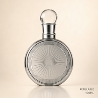 Flacon de parfum vide de luxe personnalisé, bouchon rond en métal argenté, flacon en verre rechargeable de style arabe, vente en gros, boîte cadeau noire