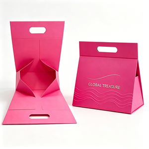 Cajas de Regalo Triangulares Plegables con Asa, Empaque de Lujo para Cosméticos y Perfumes, Caja Plegable Portátil para Regalos de Boda y Cuidado de la Piel - Product Image 3