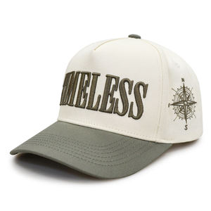 Casquettes de baseball en coton personnalisées OEM de haute qualité à 5 panneaux, visière incurvée premium, logo brodé 3D, casquettes bicolores pour hommes - Product Image 1
