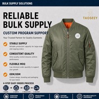 Blouson aviateur personnalisé pour homme, col montant, fermeture éclair, poche sur la manche, doublure orange, logo OEM, vente en gros, usine