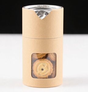 Eco Recyclable Kraft Paper Tube, Food Safe Custom Cylinder Canister for Biscuit Cookie Bakery Sweets - Product Image 5