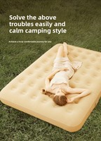 Matelas pneumatique gonflable moderne et pliable de luxe avec pompe intégrée, confortable pour une utilisation en intérieur, en extérieur, en camping, en voyage ou dans la chambre.