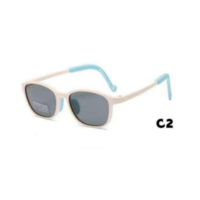 Lunettes de soleil carrées polarisées TR à monture intégrale pour enfants, protection UV %, accessoires de plage et d'extérieur tendance