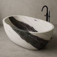 Baignoires en marbre classiques européennes artisanales, personnalisation artistique de luxe, mobilier de salle de bain imperméable et résistant aux taches