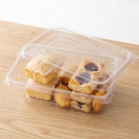 Boîtes à pâtisserie jetables en plastique PET transparent pour gâteaux, desserts, biscuits, rouleaux suisses, contenants alimentaires avec couvercles