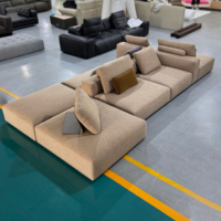 Canapé modulaire minimaliste extensible et inclinable, combinaison libre, tissu, mobilier de salon moderne et luxueux