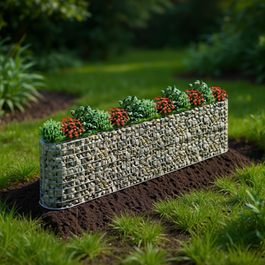 กระถางปลูกต้นไม้แบบยกพื้น ทำจากเหล็กชุบสังกะสี รุ่น D0100H7CTZX สำหรับตกแต่งสวนภายนอก สไตล์เรียบง่าย - Product Image 2