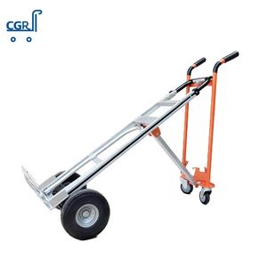 Chariot pliable industriel robuste de 550 lb de capacité 4-en-1 roues en PU de 10 pouces plate-forme de camion à main en aluminium conception pliable OEM - Product Image 6