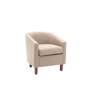 Modern Accent Chair Round Barrel Chairs Comfy Upholstered Armchair Single Sofa Chair For Living Room
