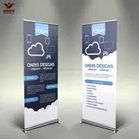 Support de bannière rétractable portable à installation rapide, cadre en aluminium léger, affichage enroulable pour stand de salon professionnel