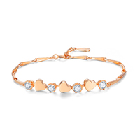 Pulsera de corazón de alta calidad, joyería de imitación, brazalete de Plata de Ley 925
