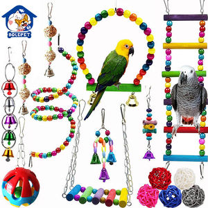 Giocattoli ecologici per uccelli per pappagalli combinazione di allenamento e gioco accessori con morso Pet Bird Bird Swing Ball and Bell - Product Image 1