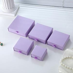 Boîte à bijoux personnalisée 9,5x9,5 cm avec logo, boîte de présentation de bijoux en film PE transparent, boîte à bijoux pour collier, bracelet, bague, boucles d'oreilles, boîte à bijoux avec tiroir - Product Image 4