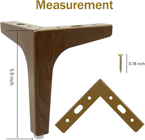 Gambe <span class=keywords><strong>per</strong></span> Mobili con Base in Metallo e Finitura Effetto Legno, 5.9 Pollici, <span class=keywords><strong>Piedi</strong></span> Triangolari <span class=keywords><strong>per</strong></span> Divano, Ricambio Fai-da-Te - Product Image 1