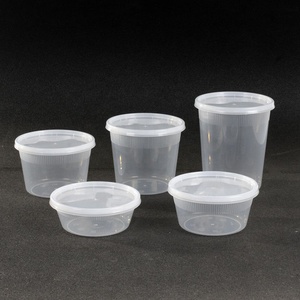 Disposable Microwave Safe Plastic Soup Bowl Deli Cup Deli Container With Lid