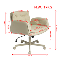 Chaise de bureau pivotante confortable avec accoudoirs rabattables et pieds croisés, idéale pour coiffeuse ou ordinateur, avec roulettes – Vente en gros