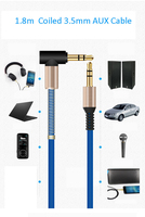 3,5mm Audio Kabel 1,8 M Nylon Geflecht Auto Verstärker Aux Kabel Für Auto Telefon Tablet Headset