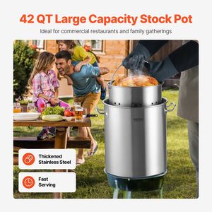 ที่กรองหม้อสแตนเลสขนาดใหญ่42ควอร์ตเครื่องครัวเกรดพาณิชย์สำหรับงานซุป - Product Image 2