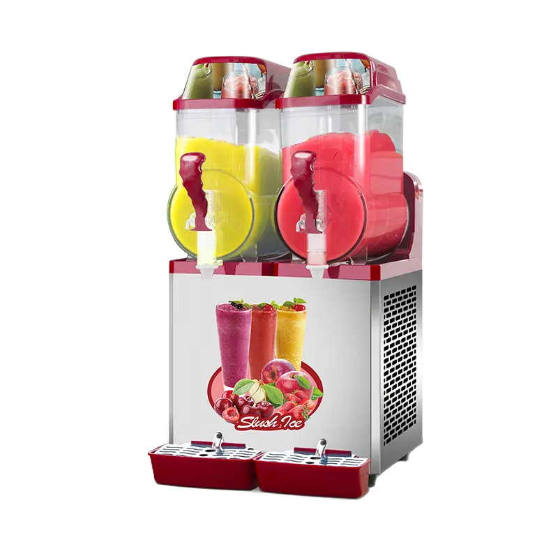 Preço por atacado comercial 12L * 2 tanques slush máquina Gelo Congelado Bebida Suco De Frutas Bebida Slush Machine à venda