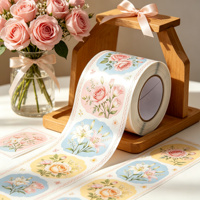 Autocollants floraux personnalisés résistants aux UV et à l'eau, plusieurs matériaux, étiquettes autocollantes pour emballages cadeaux, journalisation, décoration