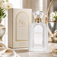 Flacon de parfum de luxe 50 ml, flacon de parfum en verre personnalisé 30 ml, flacons de parfum arabes vides avec emballage boîte, bouchon à sertir/à vis.