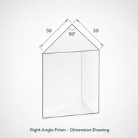 Right Angle Prism 90 Degree K9 Optical Glass ±10 Arcsec AR Coated for Autocollimator Straightness Parallelism Measurement
