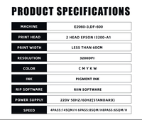 Impresora DTF Digital de Cama Plana de Doble Cabezal de 60 cm de Alta Eficiencia para Impresión de Prendas y Ropa