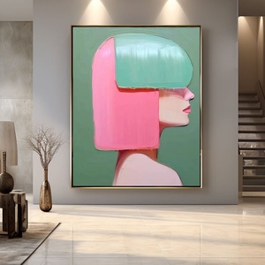 Peinture à l'huile abstraite texturée contemporaine, encadrée, faite à la main, pour la décoration de salon à concept ouvert - Product Image 5