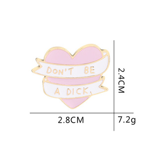 Coeur rose amour Ne pas être une bite épingles en émail broches vêtements sac à dos revers Badges bijoux accessoires pour cadeau unisexe - Product Image 6