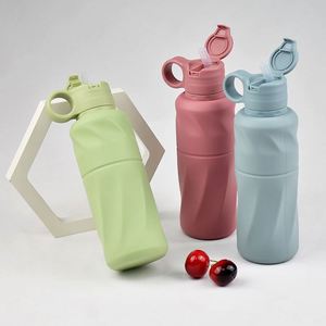 Botella Cuadrada Plegable Reutilizable de 600 ml, Libre de BPA, Silicona de Grado Alimenticio, a Prueba de Fugas, Apta para Lavavajillas, Unisex, Ecológica para Camping - Product Image 3