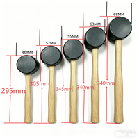 Marteau en caoutchouc noir avec manche en bois 16 oz, qualité industrielle, marteau de machiniste, personnalisable OEM, protège les surfaces