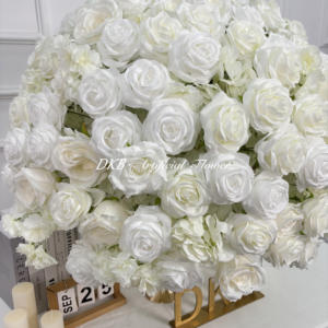 Bola <span class=keywords><strong>de</strong></span> Flores Artificiales Personalizada al por Mayor para Decoración <span class=keywords><strong>de</strong></span> Eventos, Bola <span class=keywords><strong>de</strong></span> Flores <span class=keywords><strong>de</strong></span> 80 cm <span class=keywords><strong>con</strong></span> Rosas Blancas, <span class=keywords><strong>Hortensias</strong></span> y Flores Beige, <span class=keywords><strong>Centros</strong></span> <span class=keywords><strong>de</strong></span> Mesa - Product Image 5