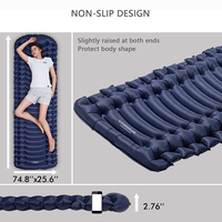 KINGGEAR Matelas de couchage compact pour camping Matelas pneumatique ultraléger Tapis de couchage gonflable ultraléger avec pompe à pied intégrée
