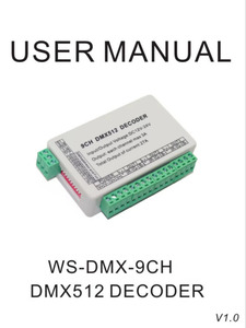 Decoder DMX WS-DMX-9CH DC5-24V a 9 Canali e 3 Gruppi, Controller RGB DMX512 per Luci da Palcoscenico, Max 27A - Product Image 2