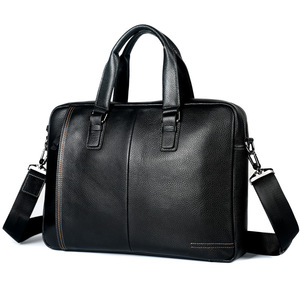 Genuine Leather Men's <b>Briefcase</b> Large Capacity Business Laptop Bag Soft Cowhide Crossbody Shoulder Bag Everyday Use - Product Image 2