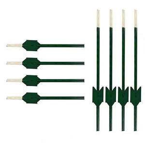 Poteau de clôture de jardin vert <span class=keywords><strong>en</strong></span> métal enduit antirouille, piquet de support de clôture de jardin fixe - Product Image 1