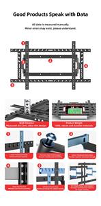 Swelix DY1020 <span class=keywords><strong>Distancia</strong></span> de servicio pesado <span class=keywords><strong>a</strong></span> pared 22-370mm Alta calidad 55 "-120" Soporte de TV Delgado seguro Montaje en pared - Product Image 6