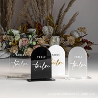 Panneau de table personnalisé en acrylique arqué imprimé, multi-tailles et couleurs, pour menu de bar, liste de cocktails, mariage et fête