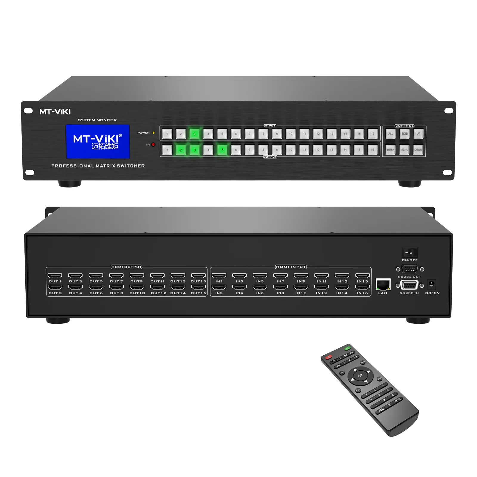 ADI-Chip 4K 30Hz Video HDMI Matrix Switcher 16X16  MT-VIKI Available for 4x4 8x8 8x16 32x32 36x36 72x72