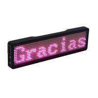 Placa de Identificación LED BT con Nombre Personalizable, Tablero de Mensajes Desplazable Programable, Mini Pantalla LED HD para Texto, Dígitos y Patrones