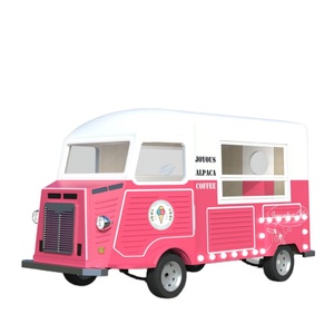 Mobile Electric Street Beverage Cart Retro Coffee Ice Cream Vending Trailer Outdoor Business Food Truck - Product Image 1