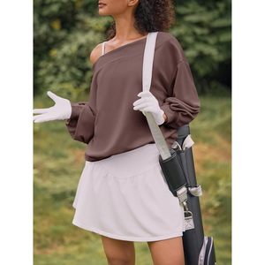 Women's Knitted off the Shoulder <b>Long</b> <b>Sleeve</b> Loose Fit Casual Pullover Sweatshirt <b>Top</b> - Product Image 2