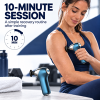 Mini pistolet de massage portable avec 6 vitesses, 4 têtes, 3 niveaux de chaleur et indicateur LED pour la récupération sportive et la remise en forme