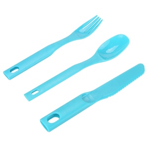 Taşınabilir 3 adet çevre dostu yemek seti plastik bıçak çatal kaşık kamp çatal seyahat çatal bıçak takımı takım için - Product Image 2