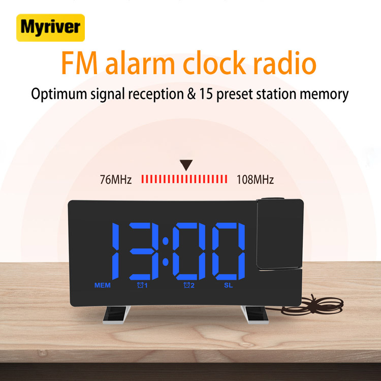Myriver Digital Time Date And Temperature Are Displayed On The Same Screen Wooden Alarm Table Deak Clock