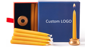 Velas Cónicas Mini Personalizadas con Portavelas de Latón, Vela de Cera de Abeja para Oración, Regalo para Yoga, Relajación y Rituales - Product Image 3