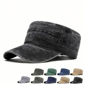 Gorra de camionero vintage de algodón lavado y desgastado para hombre, estilo papá, con visera plana, para primavera y otoño, protección solar. - Product Image 1