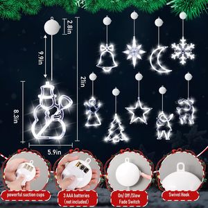 Christmas Window Decorations <strong>Light</strong> up Window Silhouette <strong>Lights</strong> with <strong>Timer</strong> Suction Cup Battery Operated for <strong>Xmas</strong> New Year - Product Image 5