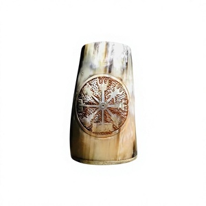 Mugs de célébration de luxe en corne véritable pour vin/bière, écologiques, compatibles lave-vaisselle, portables, légers, style américain, avec couvercle en bambou - Product Image 4