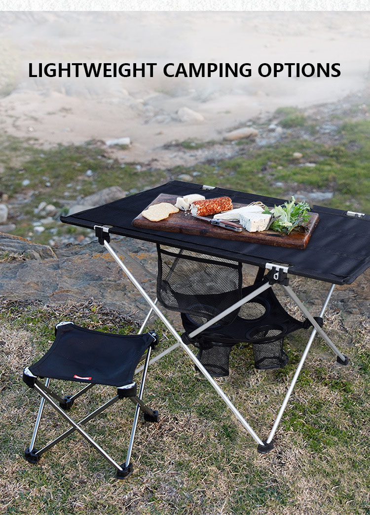 SPAKYCE Rectangle Portable Folding Camping Table Courtyard Lightweight Aluminum Folding